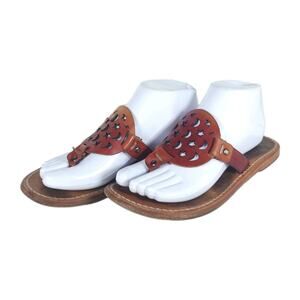 Freebird by Steven Women's Vallarta US8 Red Leather Moon Stars Thong Sandals